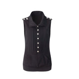 METAL BUTTON HIGH NECK TANK TOP