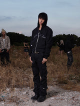 DISTRESSED BLACK SLIM FIT DENIM PANTS