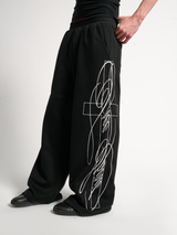 NOE CROSSBODY EMBROIDERED SWEAT PANTS