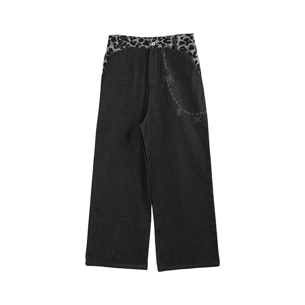 LEOPARD PRINT WIDE LEG PANTS