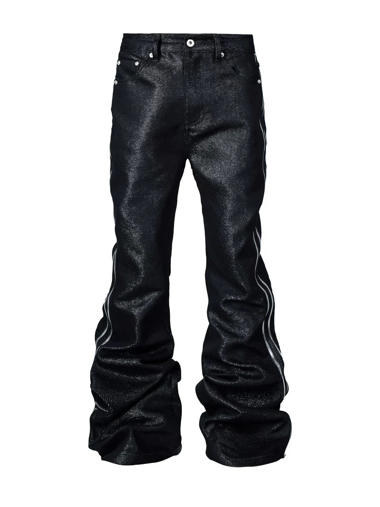 METALLIC BOOTCUT JEANS