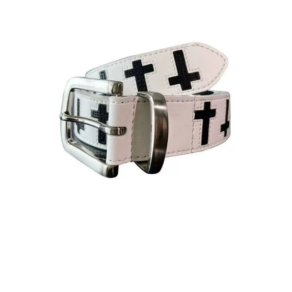 BLACK WHITE PATCHWORK BELT