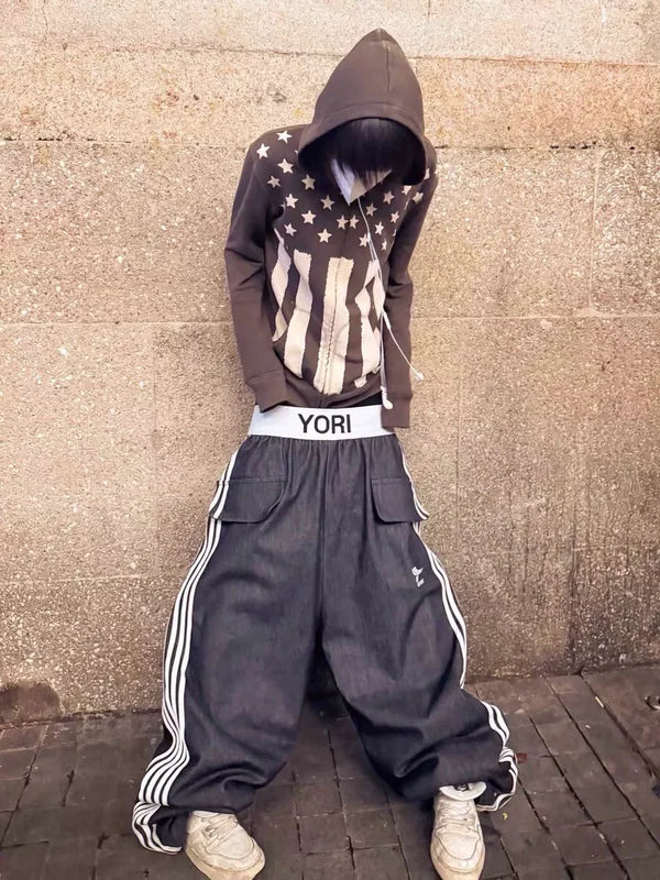 VINTAGE FLAG HOODIE JACKET