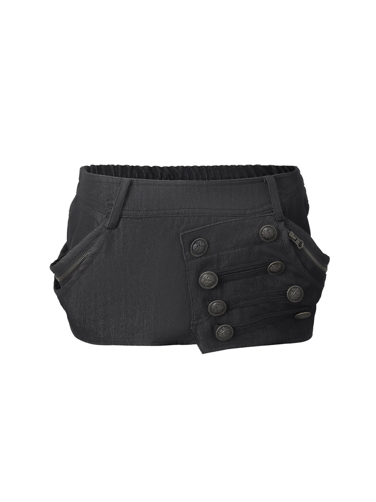 ASYMMETRIC METAL BUCKLE SKIRT