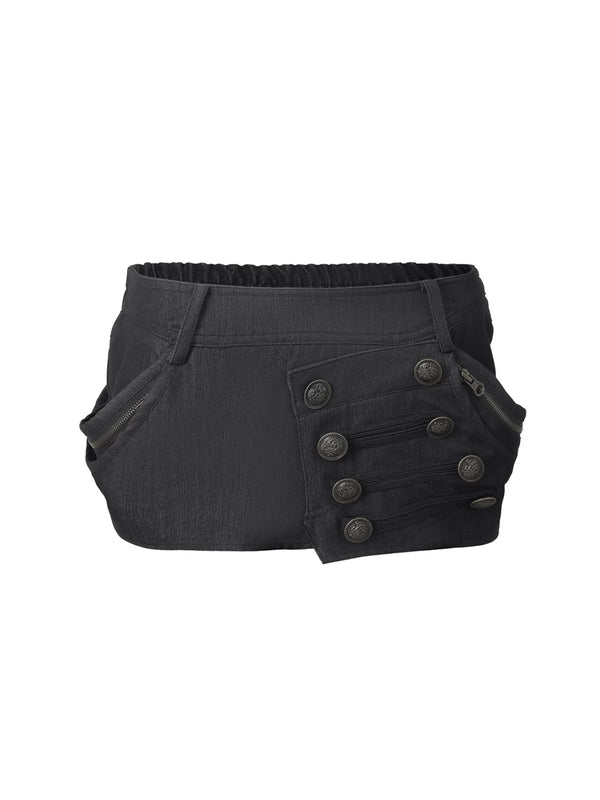 ASYMMETRIC METAL BUCKLE SKIRT