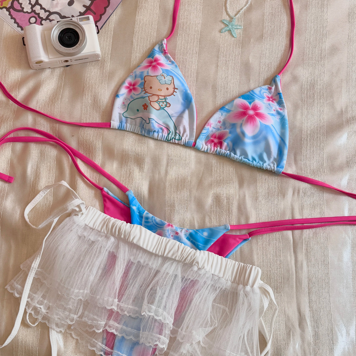 CUTE KITTY CAT BIKINI SET