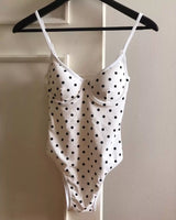 CHECKERED POLKA-DOT ONE-PIECE SWIMSUIT