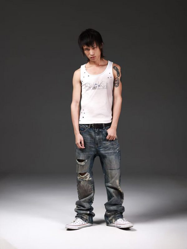 TWO-TONE RIVET PRINT T-SHIRT