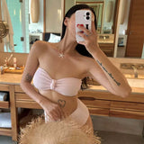 CHIC PINK BANDEAU BIKINI SET