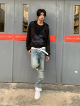 ICE BLUE CRACKED GEL JEANS