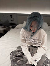 EMBROIDERED DESIRE SLOGAN T-SHIRT