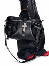 CROSS BURST LEATHER TOTE BAG
