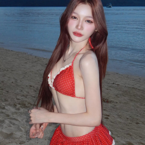 POLKA-DOT SKIRTED BIKINIS