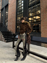 VINTAGE LEOPARD PRINT SLIM JEANS