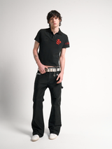 WASHED MOLESKIN STUDDED CASUAL PANTS