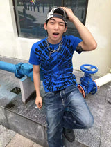 CASUAL BLUE SLIM-FIT T-SHIRT