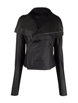 DECONSTRUCTED HIGH COLLAR BIKER JACKET