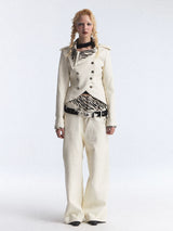 RETRO ZEBRA PRINT LEATHER JACKET