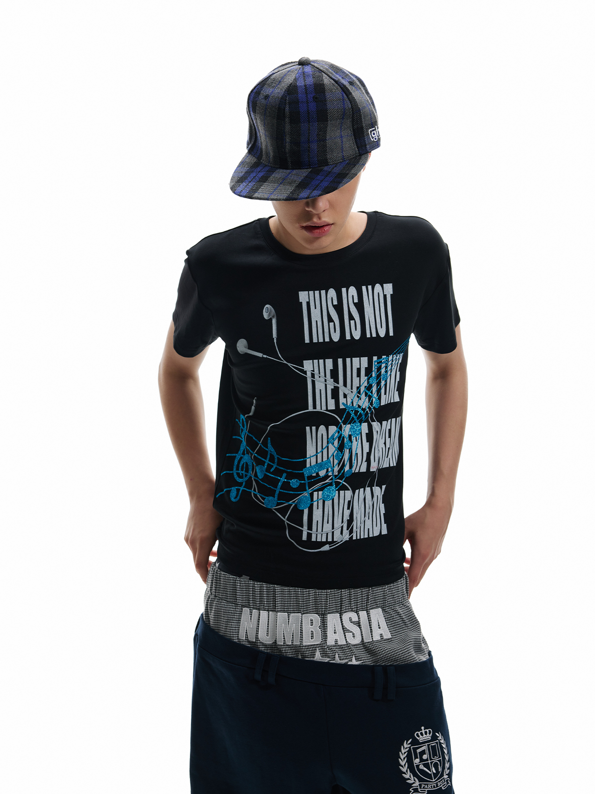 GLITTER PRINT VAIN T-SHIRT