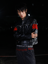 DARK APPLIQU? BIKER JACKET