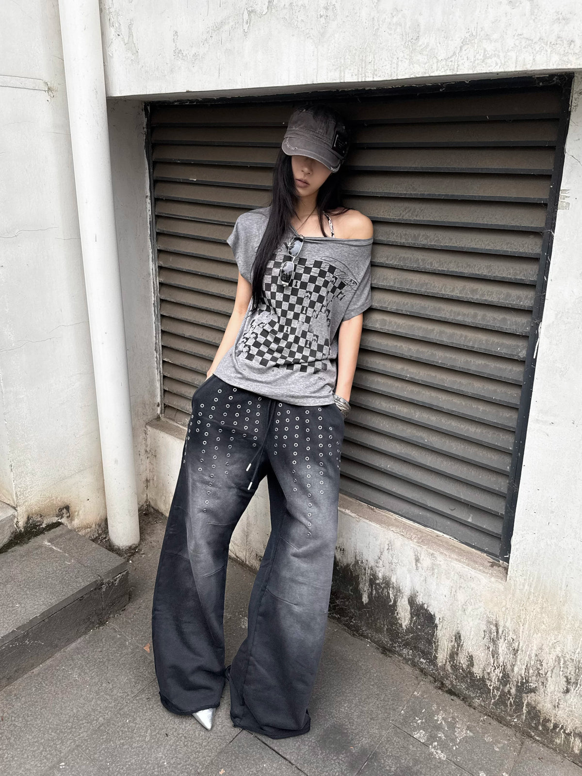 CHECKERED ROCK PORTRAIT T-SHIRT