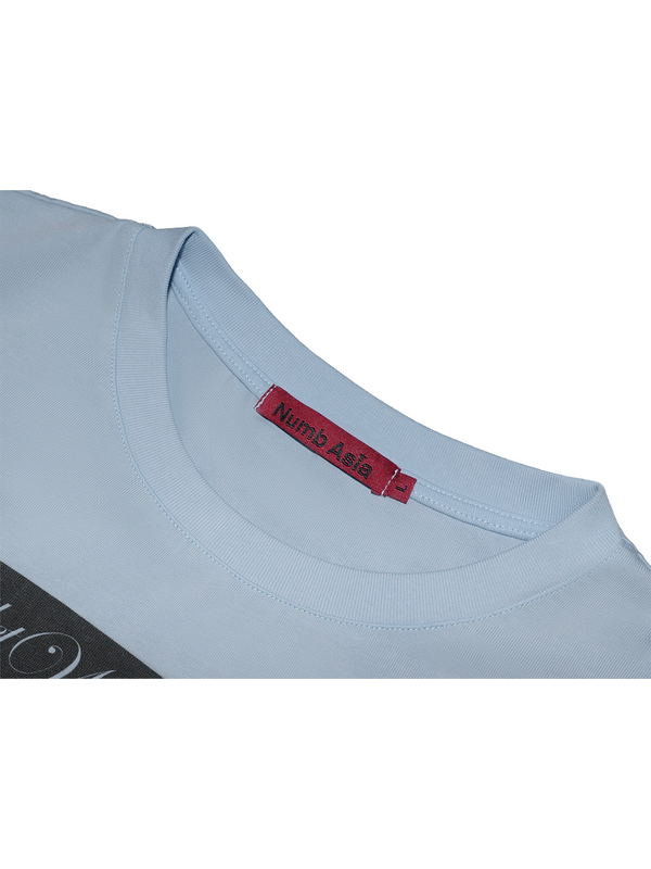 LIGHT BLUE SLOGAN TEE