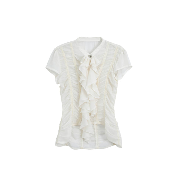 VICTORIAN RUFFLE CHIFFON BLOUSE