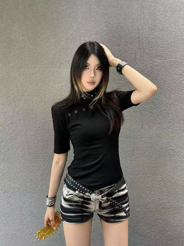 RUBY DIABLO HALF NECK BODYCON TOP