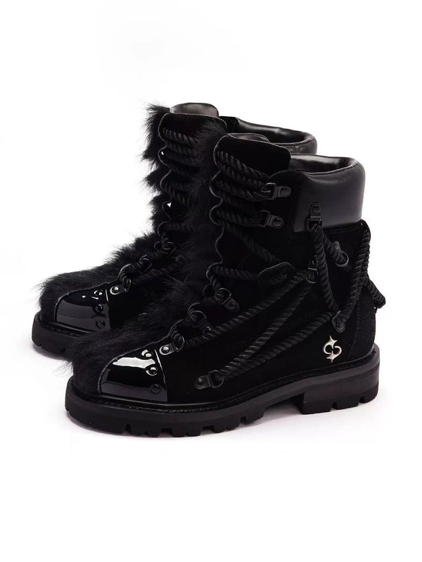 TRENDY HIGH TOP LACE-UP BOOTS