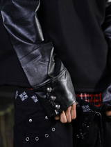RIVETED DARK PUNK POLO SHIRT