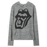 DIZZY CANDY STRIPED HOODIE TEE