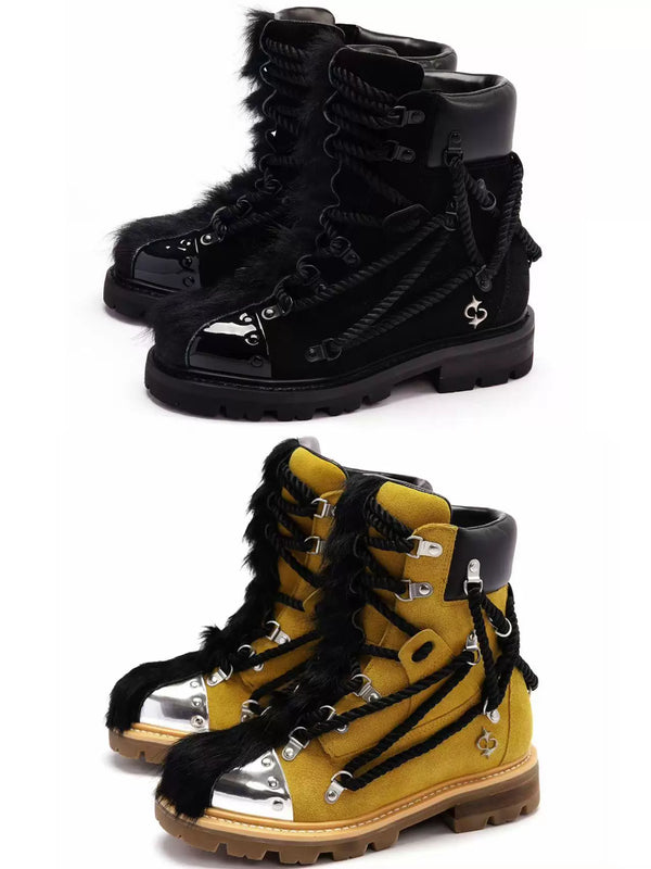 TRENDY HIGH TOP LACE-UP BOOTS