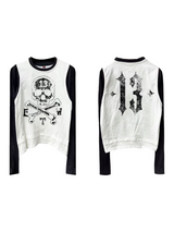 DOUBLE NECKLINE COLOR CLASH TEE