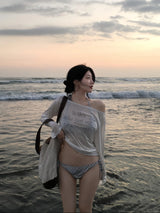 RELAXED CHECKERED COVER-UP SET
