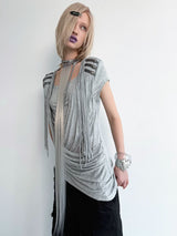 TASSEL DRAPE KNIT T-SHIRT