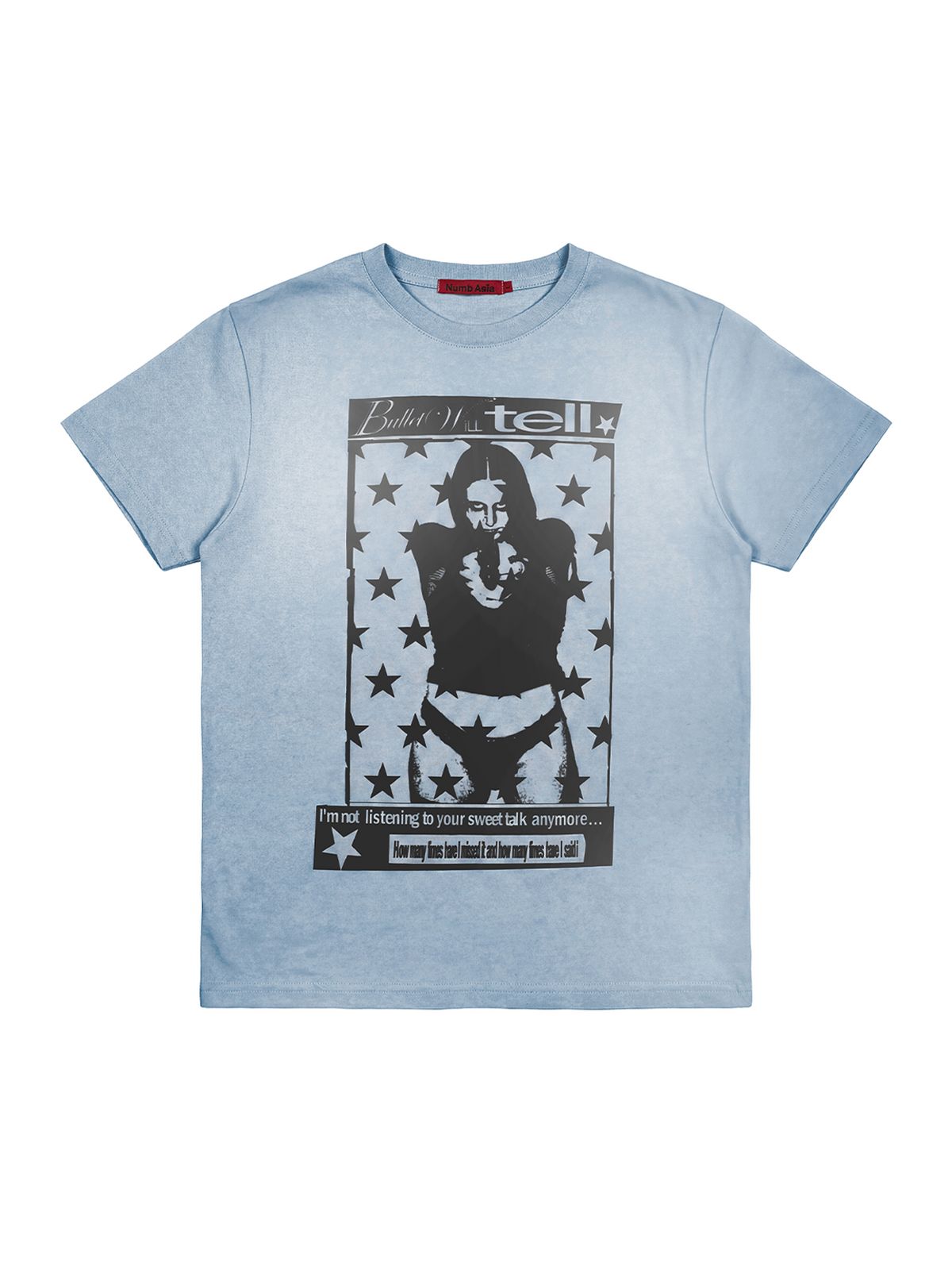 LIGHT BLUE SLOGAN TEE