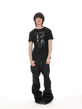 DARK CHECKERED PORTRAIT T-SHIRT