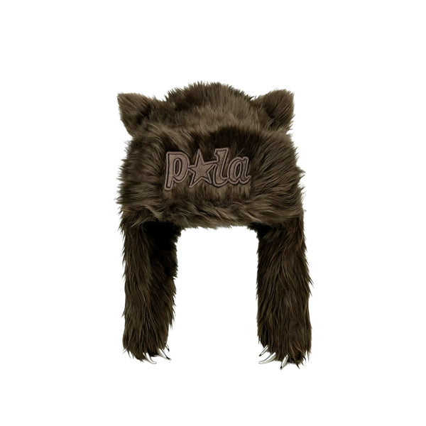 PLUSH BROWN BEAR CAP