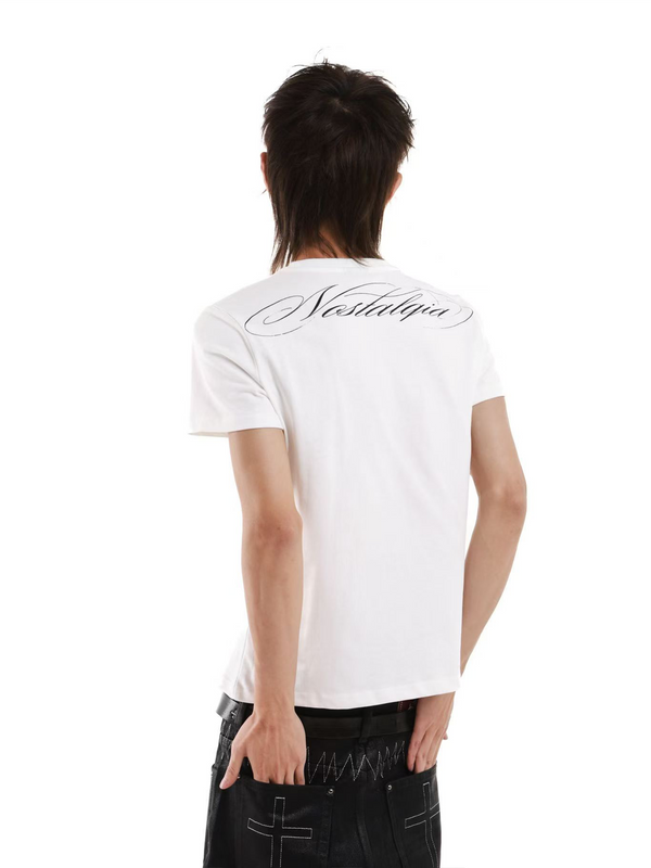 RHINESTONE GLITTER CREW-NECK T-SHIRT