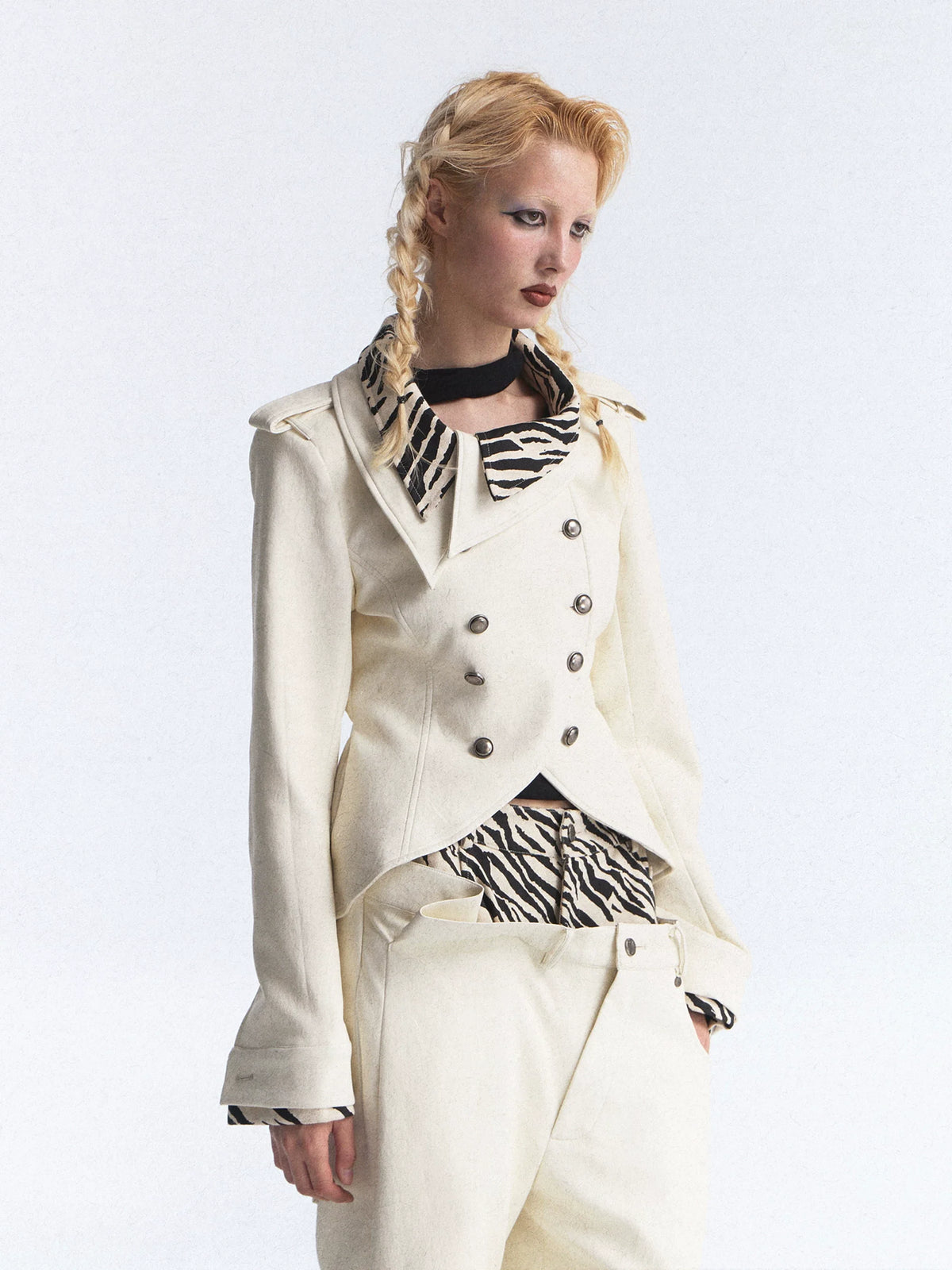 RETRO ZEBRA PRINT LEATHER JACKET