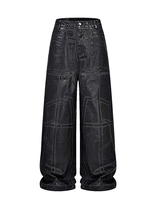 CRACKLE WAXED BAGGY PANTS