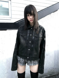 VASCULAR PATTERN SUEDE JACKET