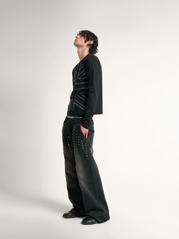VEGAN DRILL WASHED BAGGY PANTS