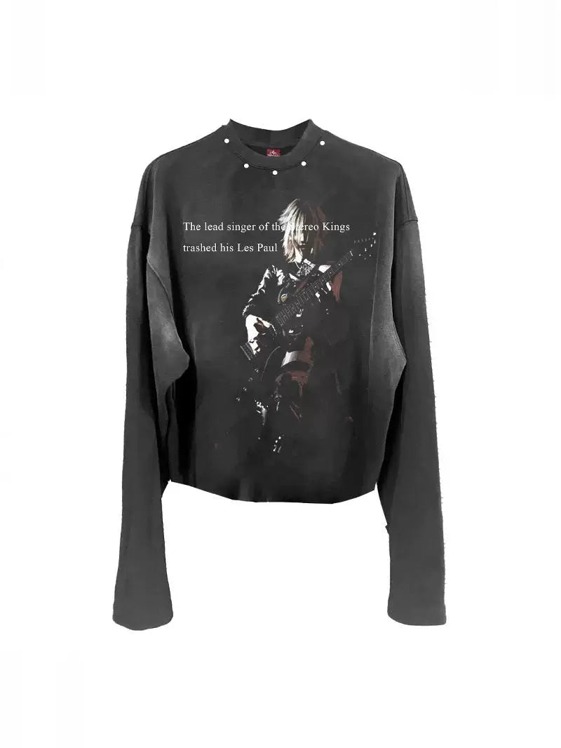 WASHED DARK PORTRAIT LONG SLEEVE TEE