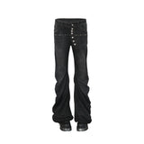 FLARED DENIM TROUSERS