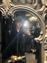 PLUSH PATCHWORK SUEDE HOODED JACKET