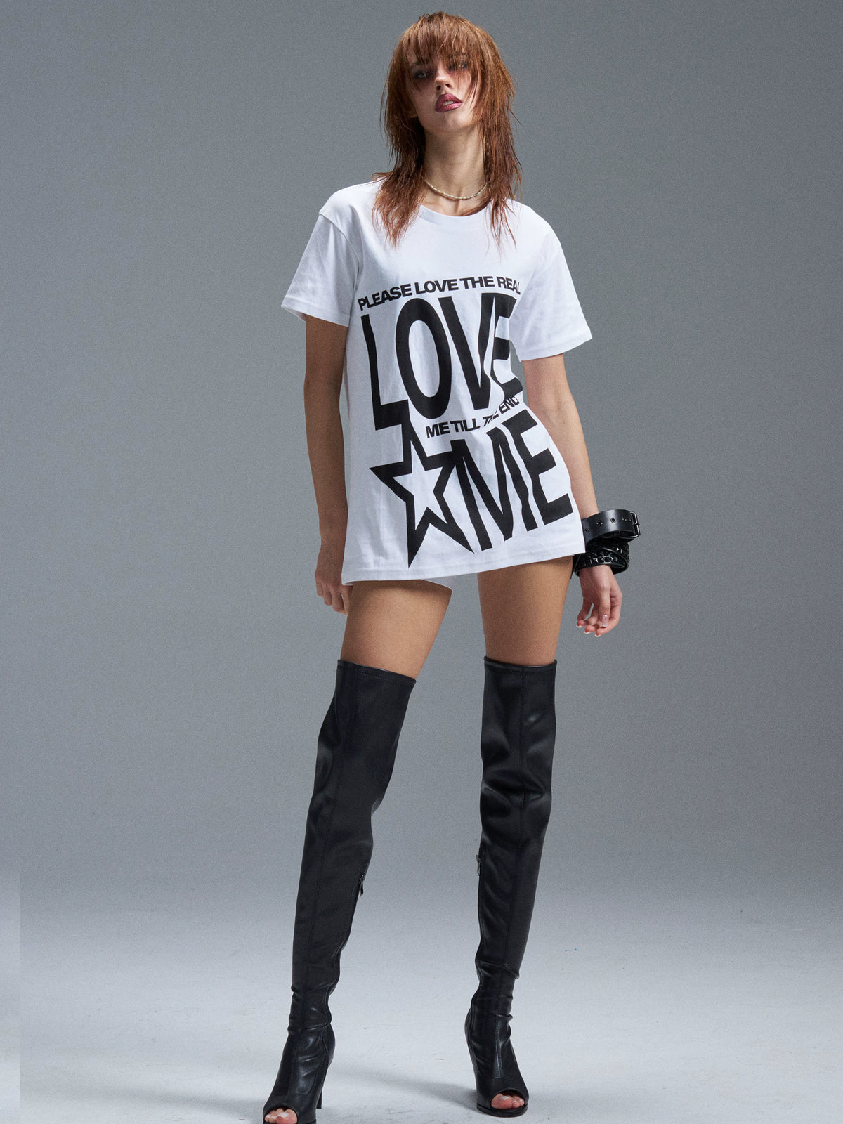 LAYERED RELAXED SLOGAN T-SHIRT