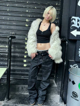 CUSTOM BLACK RAW DENIM PANTS