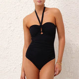 HALTER-NECK BACKLESS ONE-PIECE