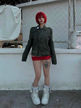 DISTRESSED BIKER JACKET